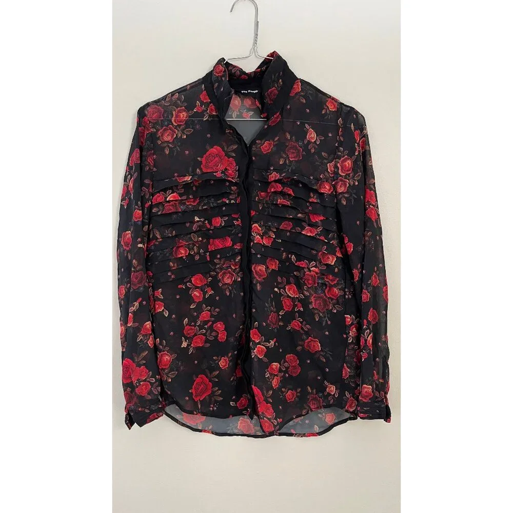 THE KOOPLES FLORAL BUTTON UP XXS - Picture 2 of 10